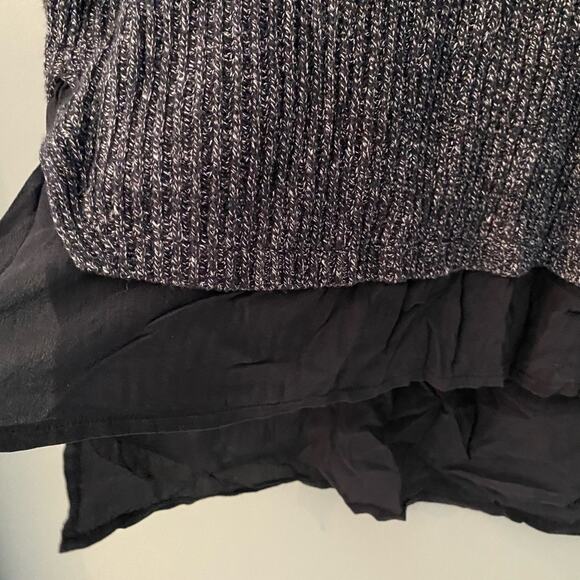 Madewell Alliance Silk Underlay Heathered Gray Sweater - Picture 4 of 8